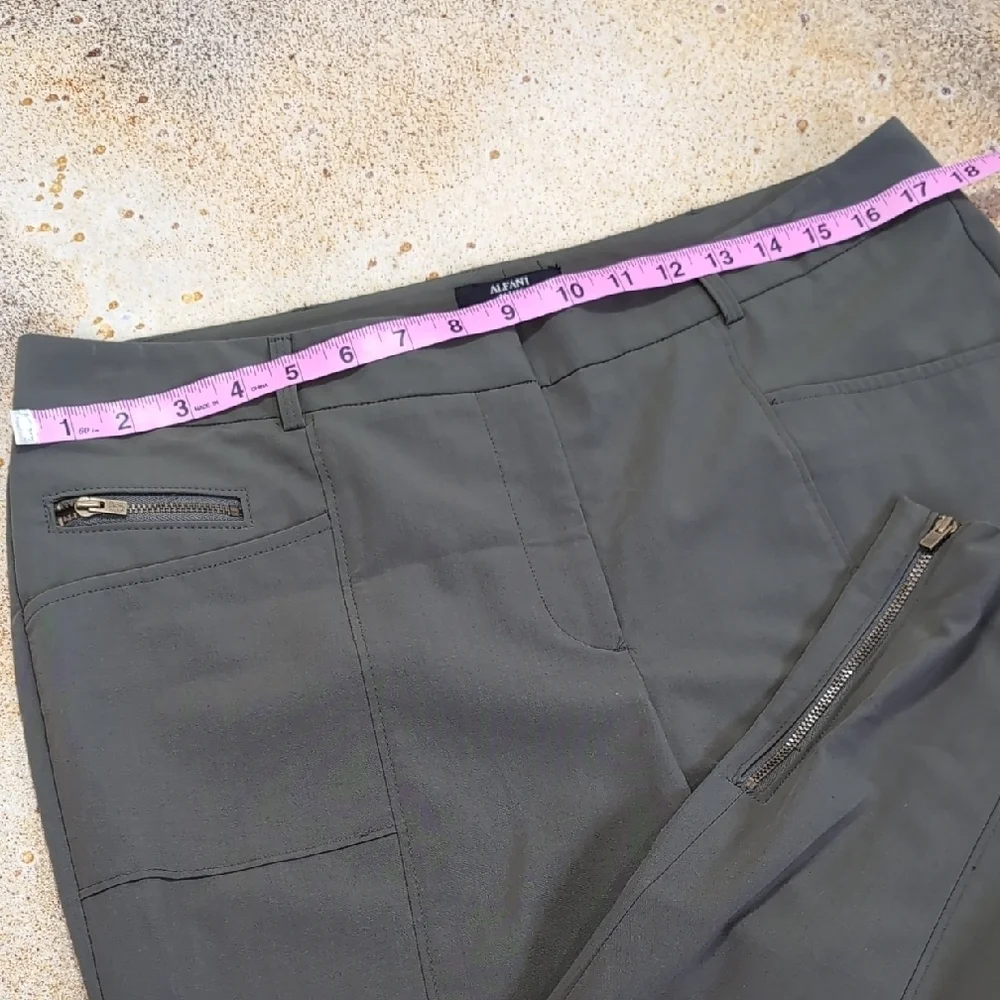 Alfani | Olive Green Stretch Comfy Trousers Comfy Office Size 14P - Picture 2 of 11